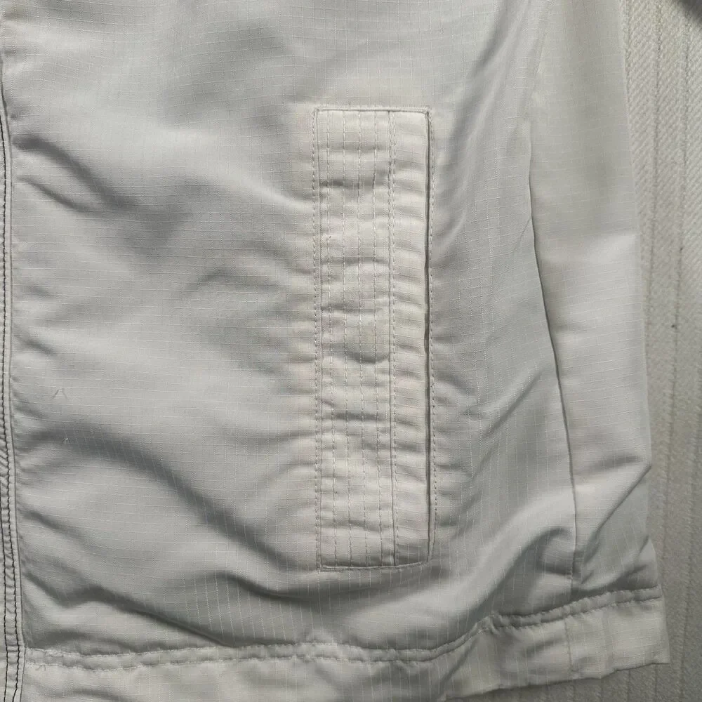 Hollister Mens All Weather Jacket Size M White Black Hooded Windbreaker Coat